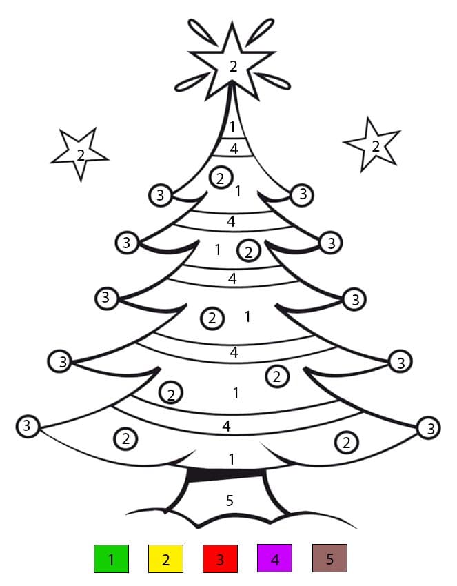 Nice Christmas Tree Color By Number