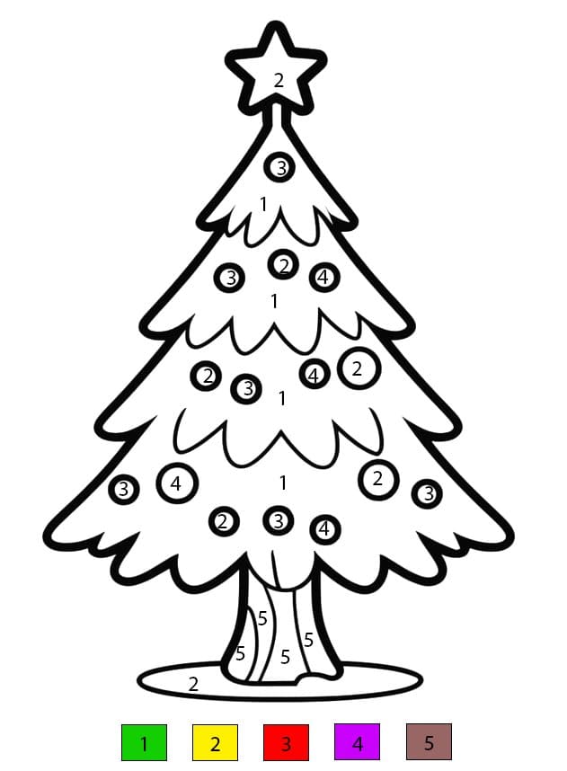 Normal Christmas Tree Color By Number