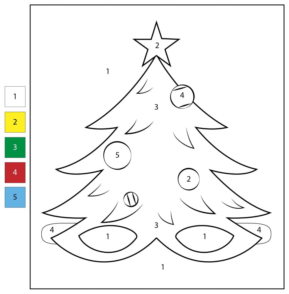 Print Christmas Tree Color By Number
