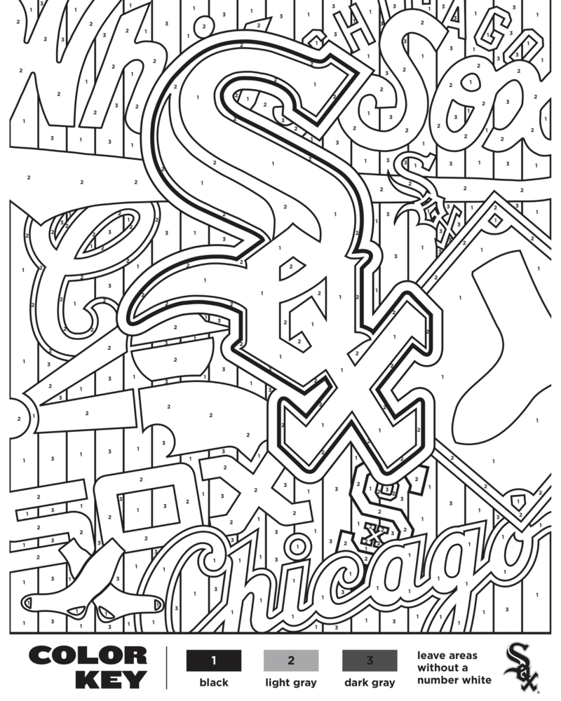 Chicago White Sox Baseball color by number