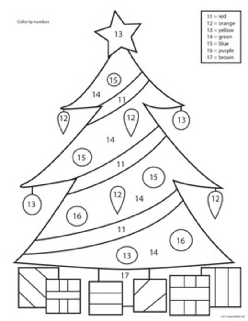 Christmas Tree Color By Number