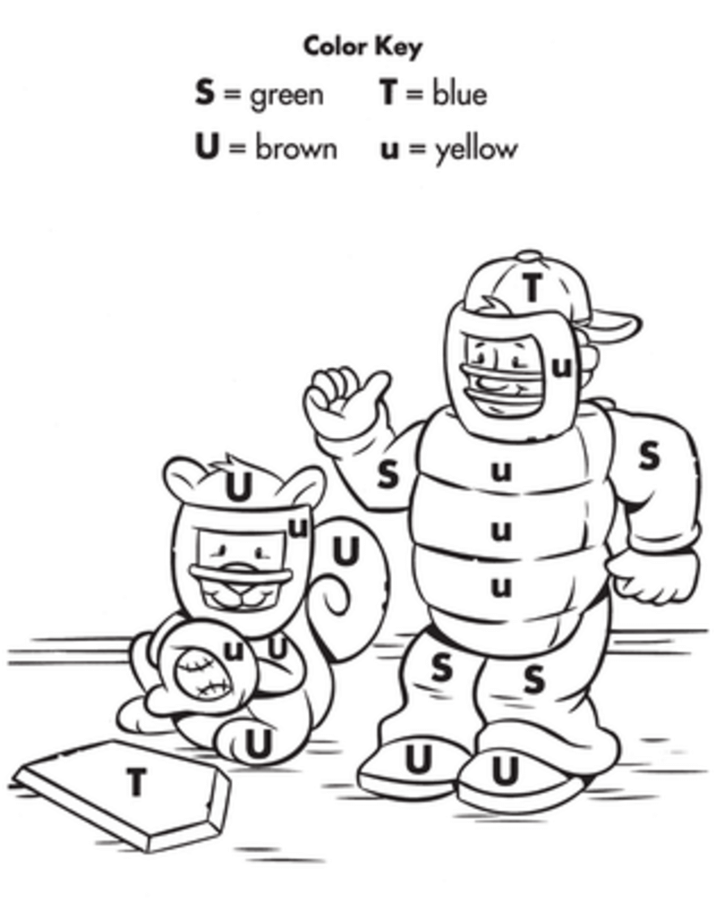 Lovely Baseball color by number