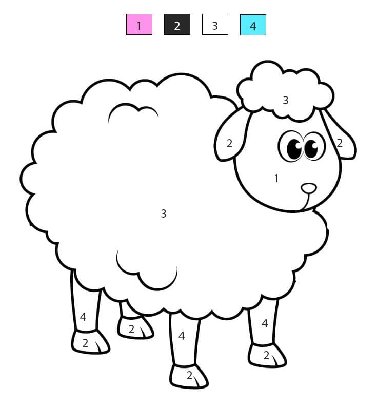 A Cute Sheep Color By Number