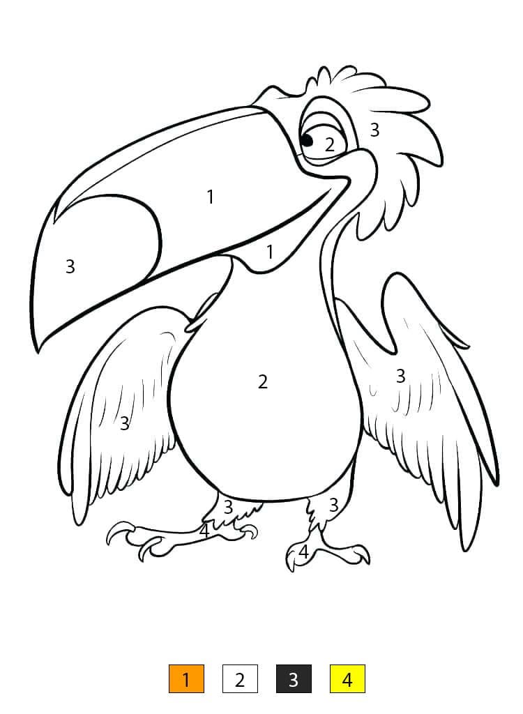 Cartoon Toucan Color By Number