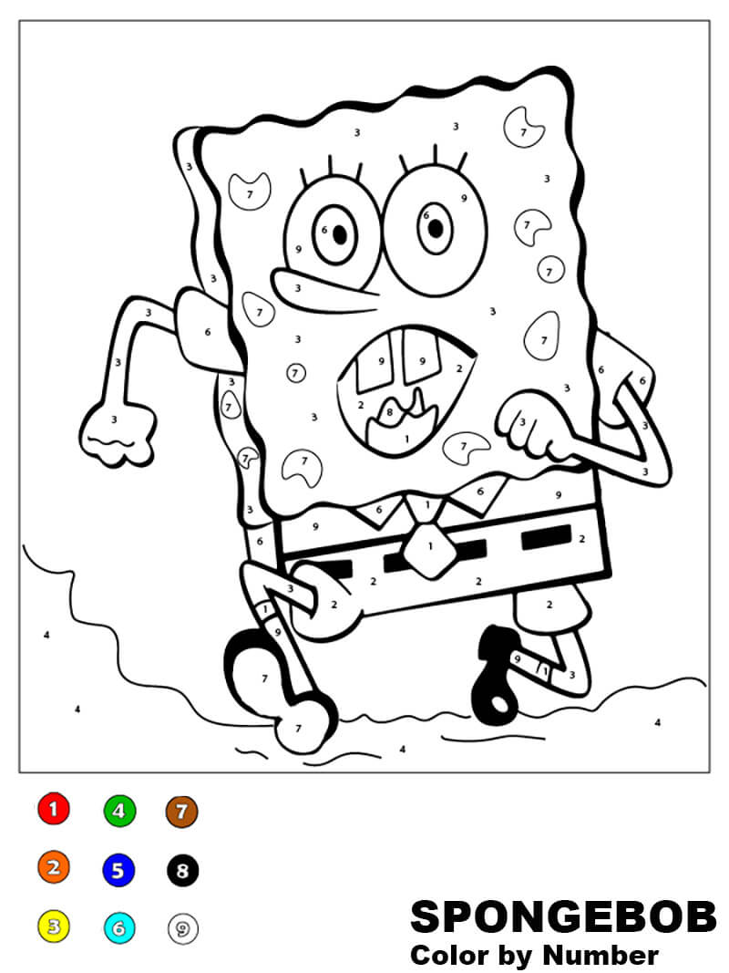 Cute SpongeBob Color by Number