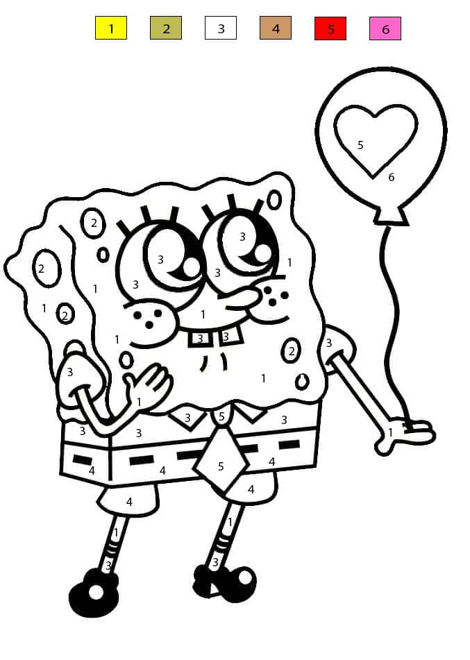 Cute Spongebob Printable Color By Number
