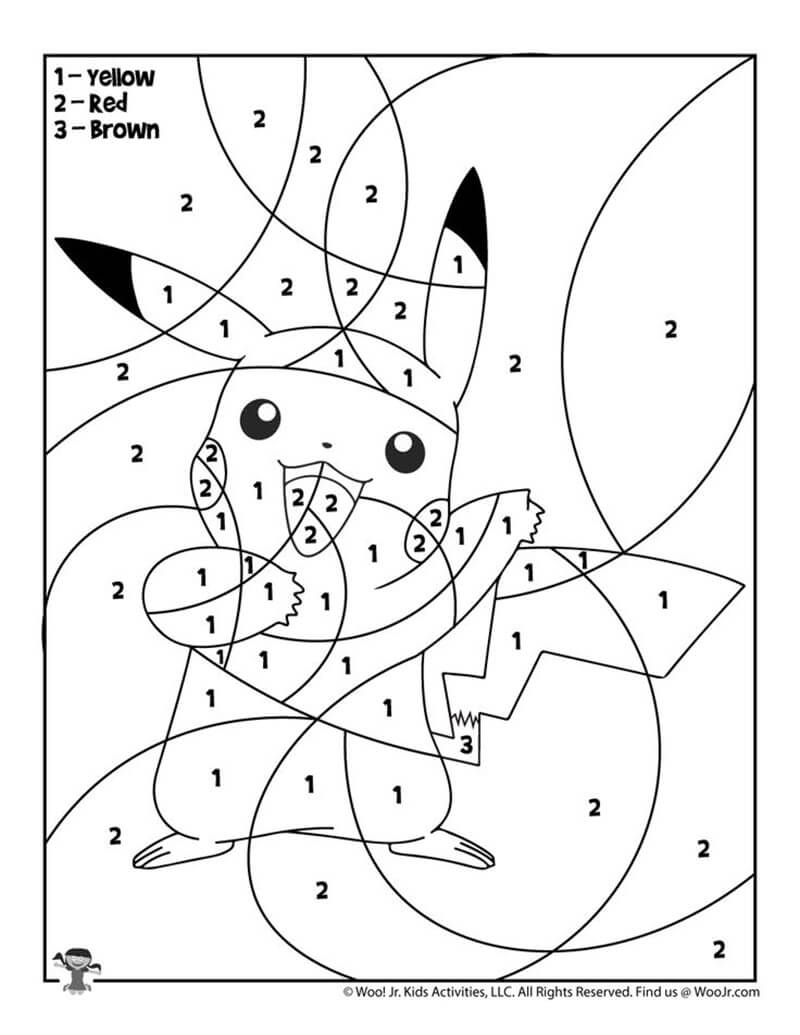 Easy Pikachu Color by Number