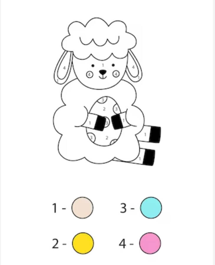 Easy Sheep Color by Number