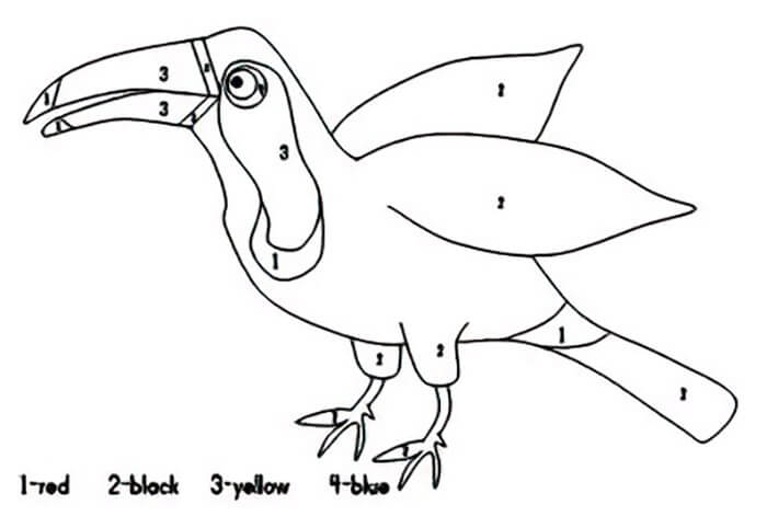 Easy Toucan Color by Number