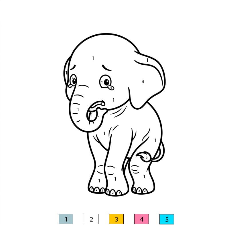 Elephant Scary Color By Number