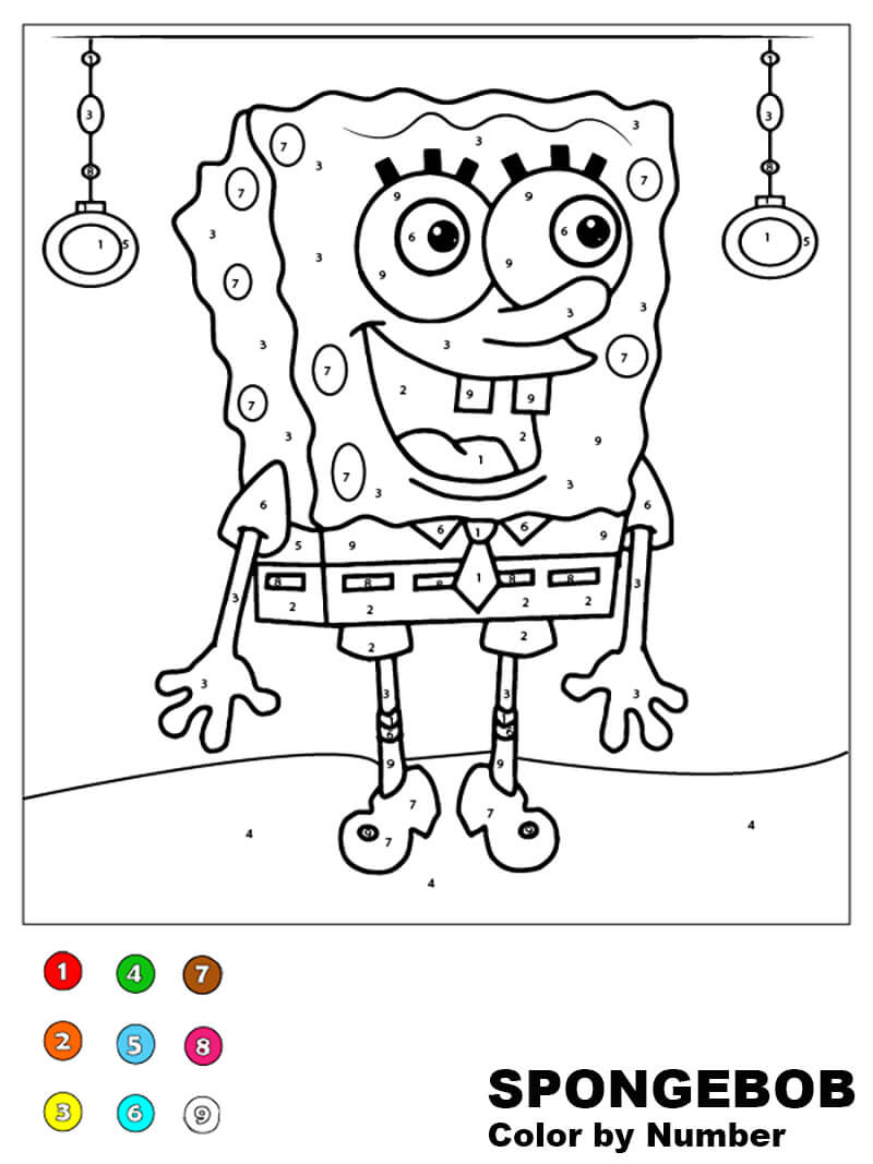 Free SpongeBob Coloring by Numbers