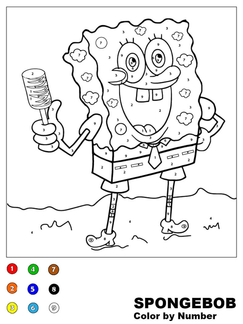 Funny SpongeBob Color by Number