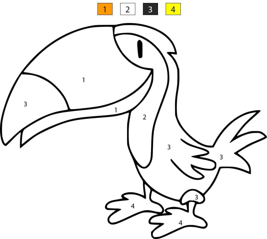 Funny Toucan Bird Color By Number