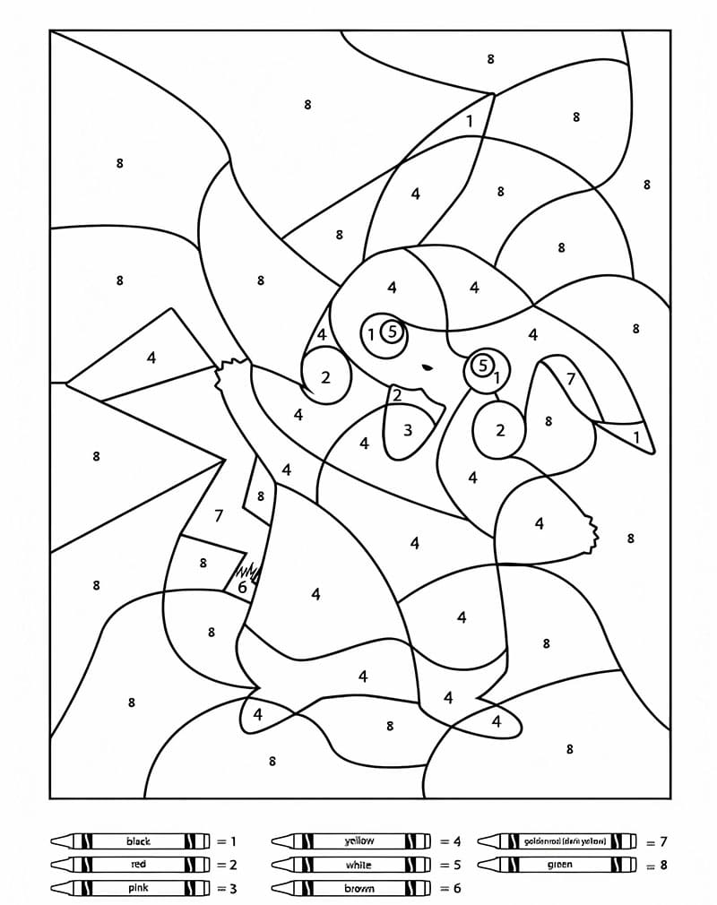 Pikachu Free Color By Number