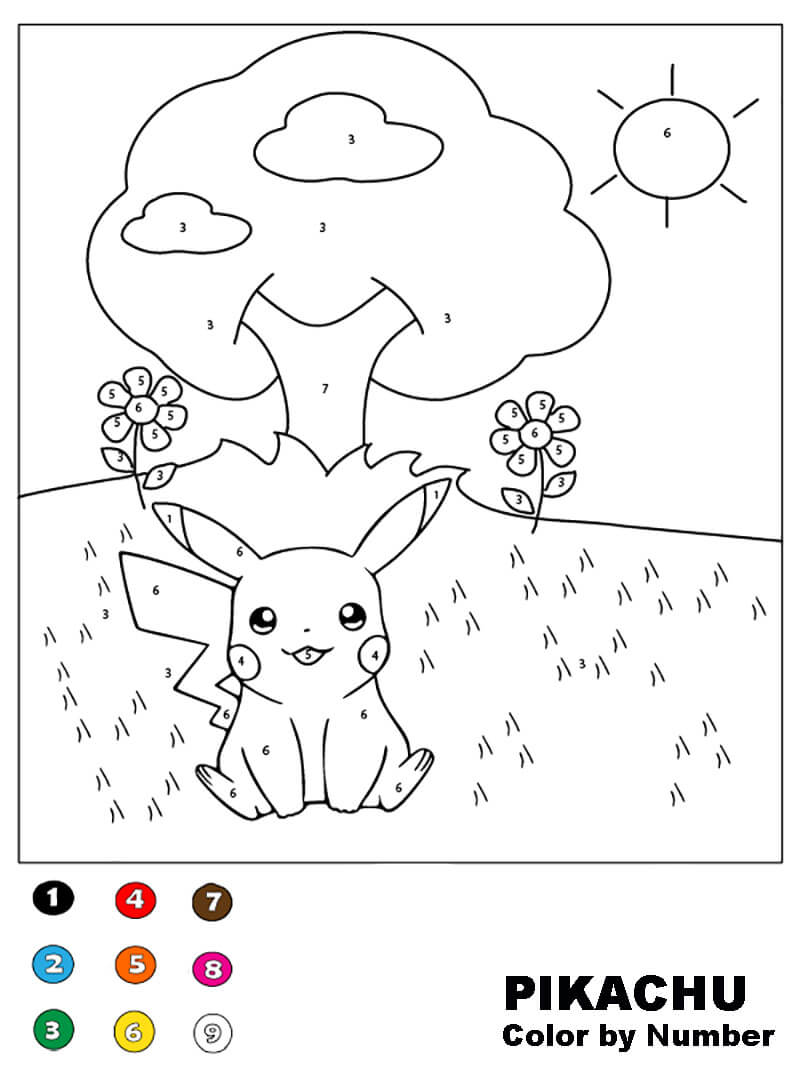 Pikachu on the Grass Color by Nnumber