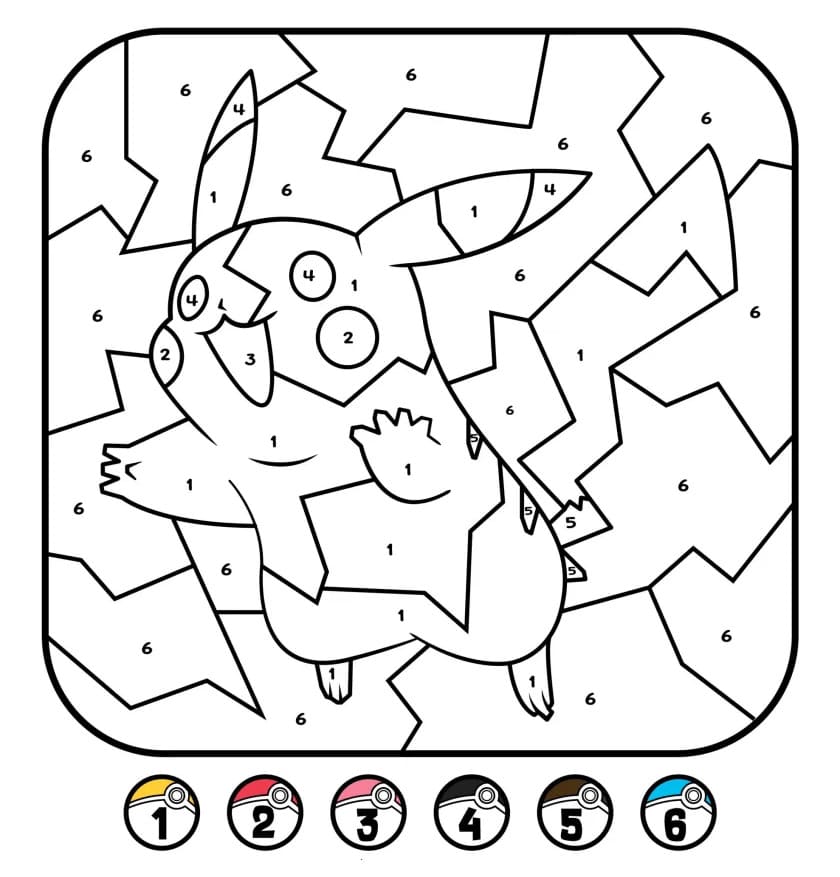 Pokemon Pikachu Funny Color By Number