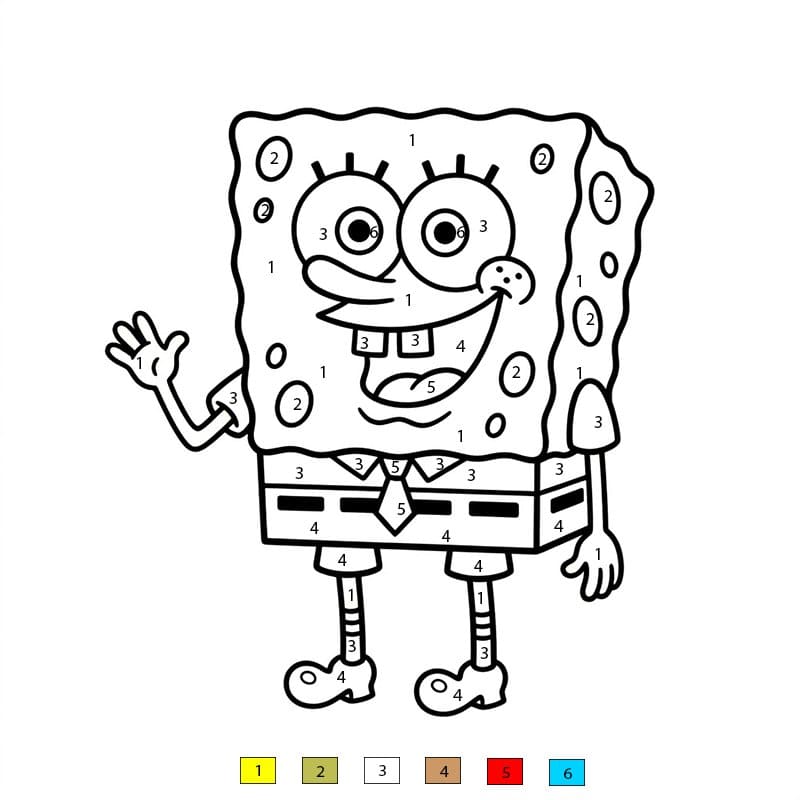 Print Spongebob Color By Number