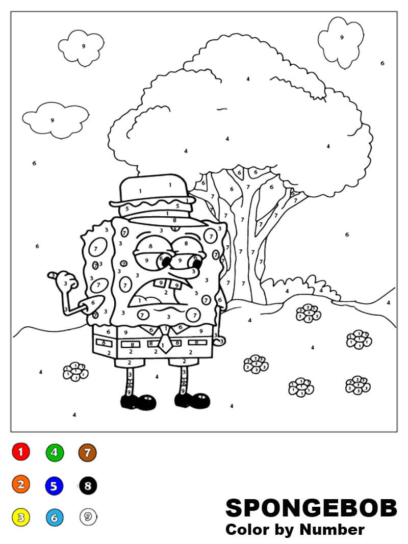 Printable SpongeBob Color by Number