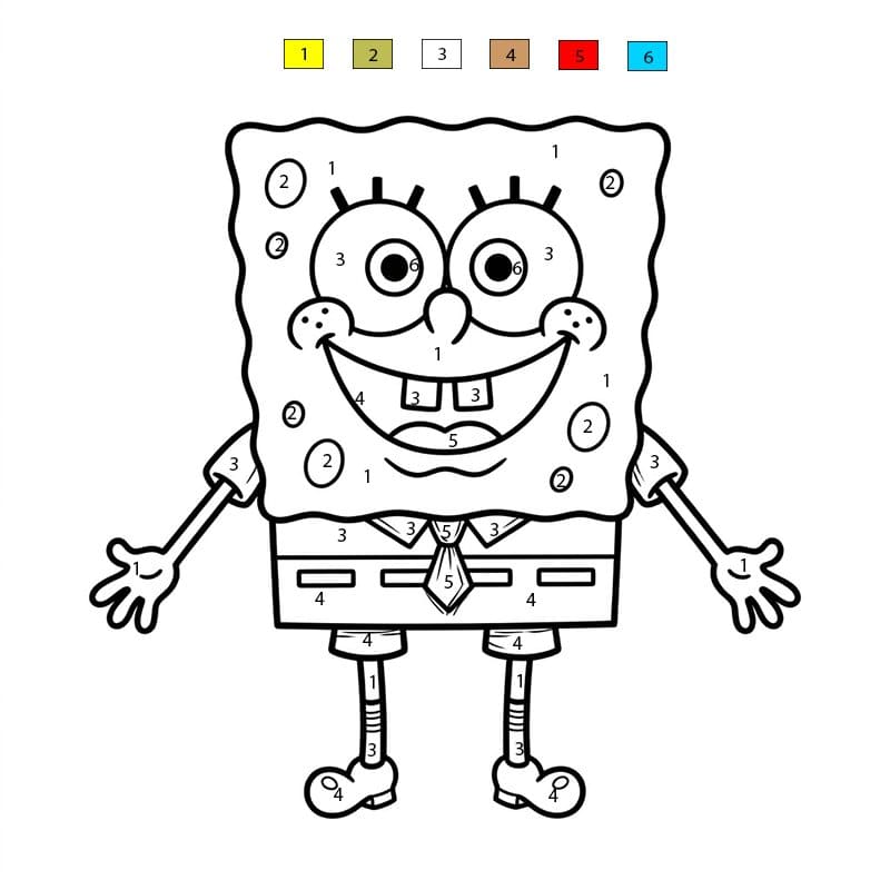Printable Spongebob Color By Number