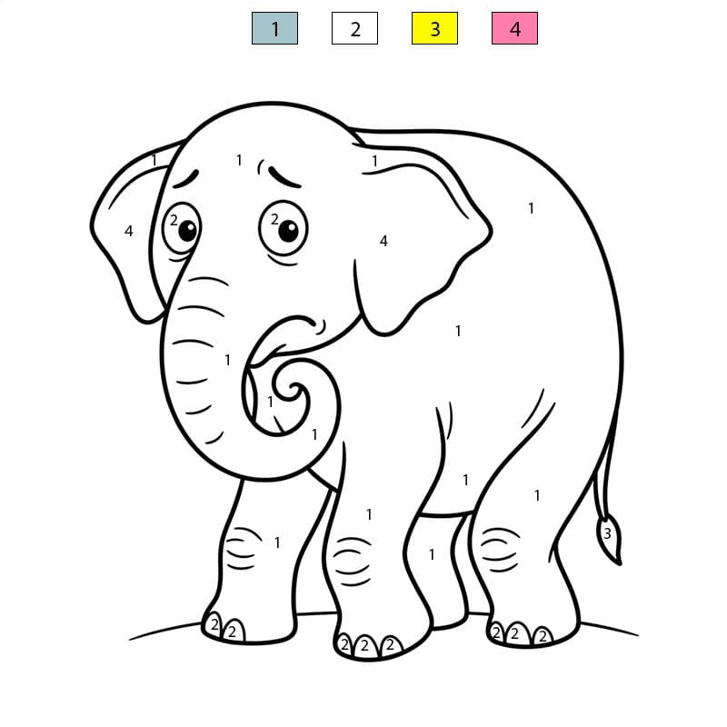 Scary Elephant Color By Number