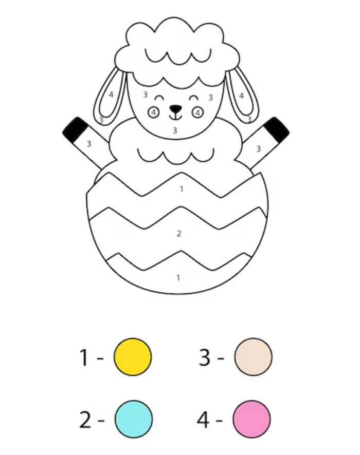 Sheep Color by Number - Free Sheet