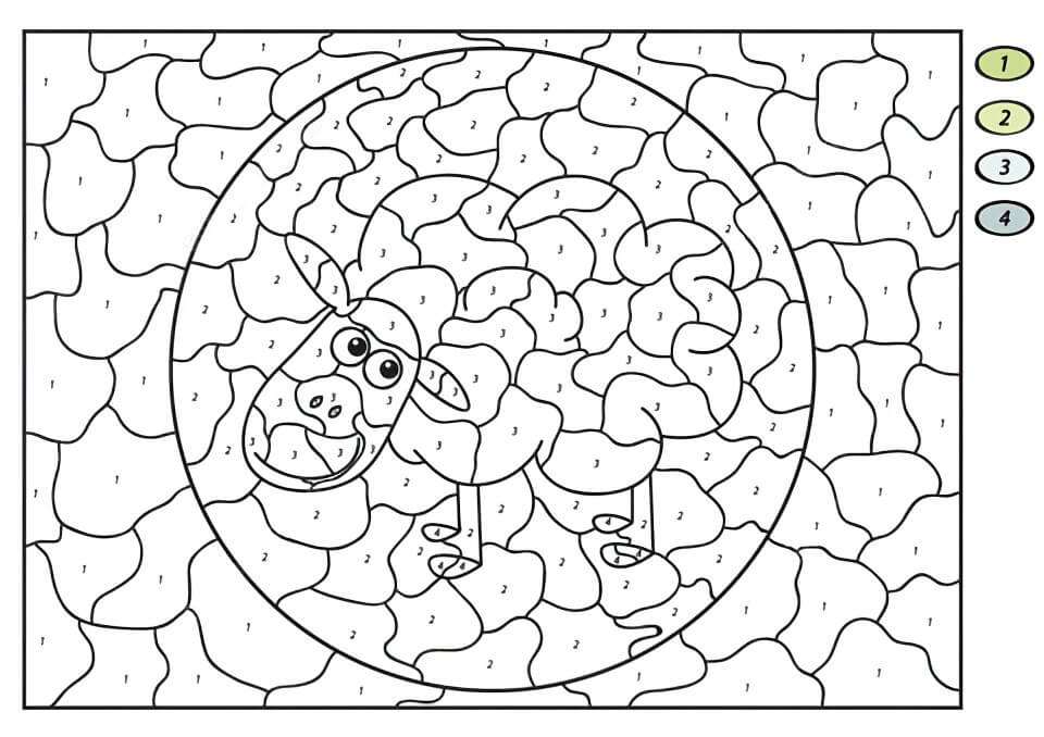 Sheep Coloring by Number for Kids