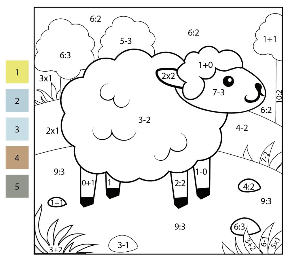 Sheep Happy Color By Number
