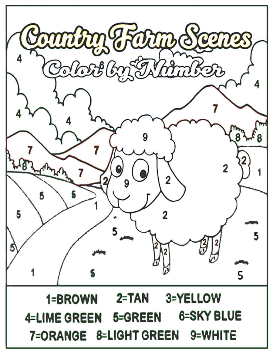 Sheep in Country Farm Color by Number
