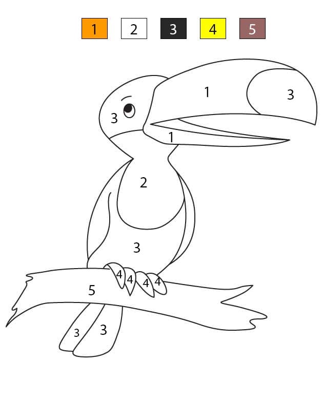 Simple Toucan Color By Number