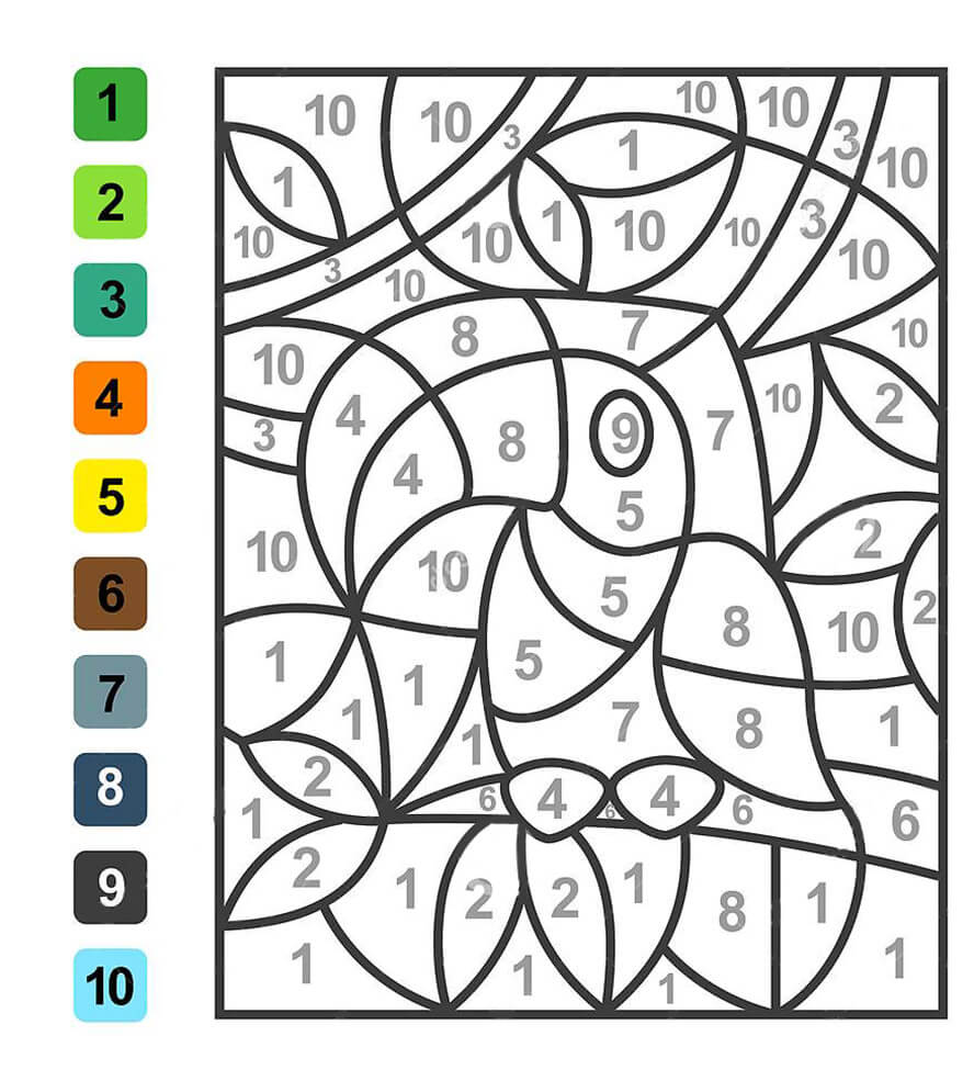 Simple Toucan Color by Numbers