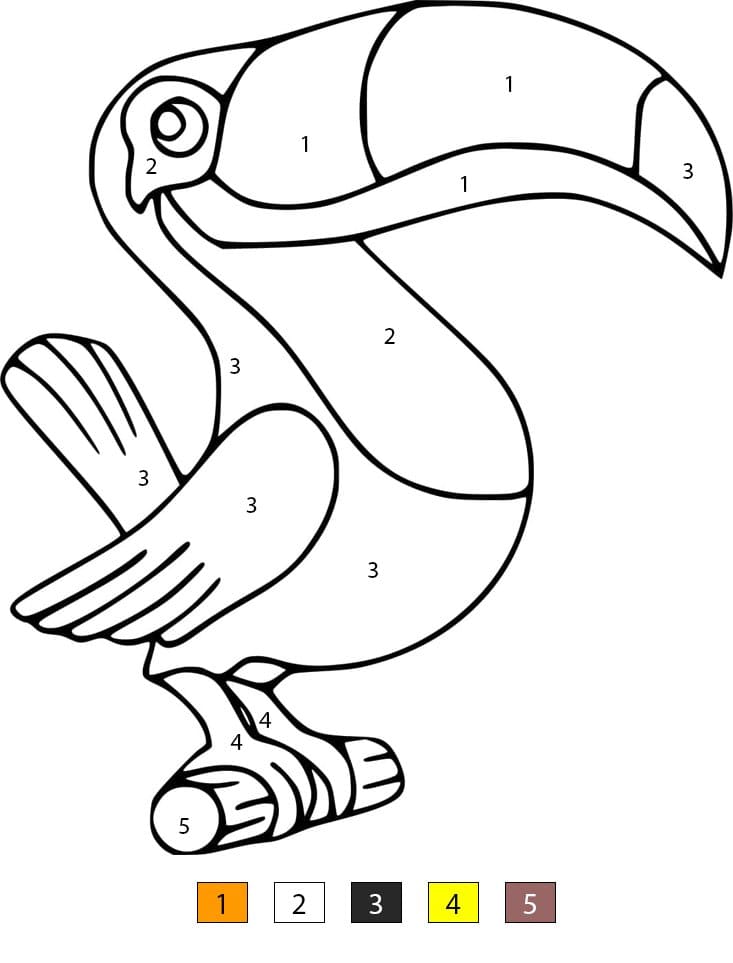 Smiling Toucan Color By Number