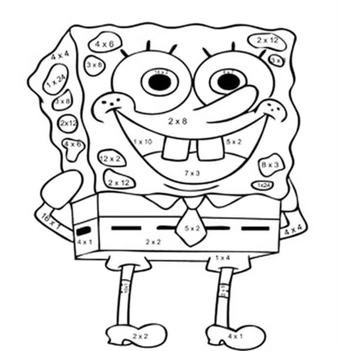SpongeBob Color by Multiplication