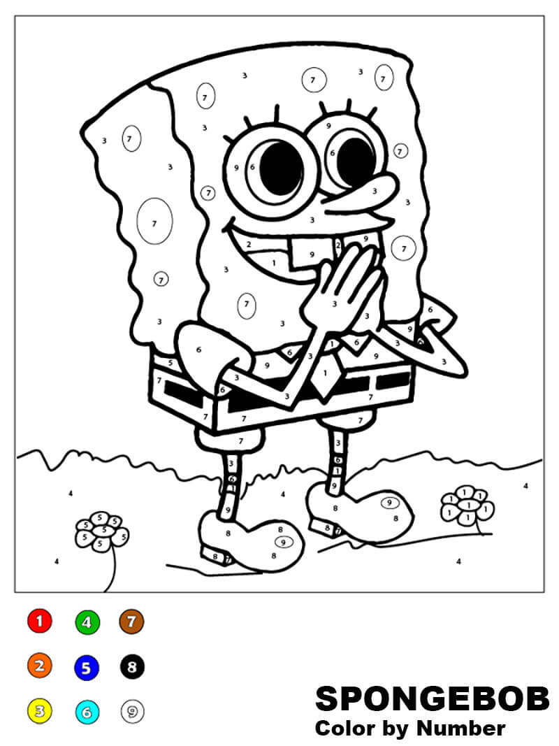 SpongeBob is Praying Coloring by Numbers