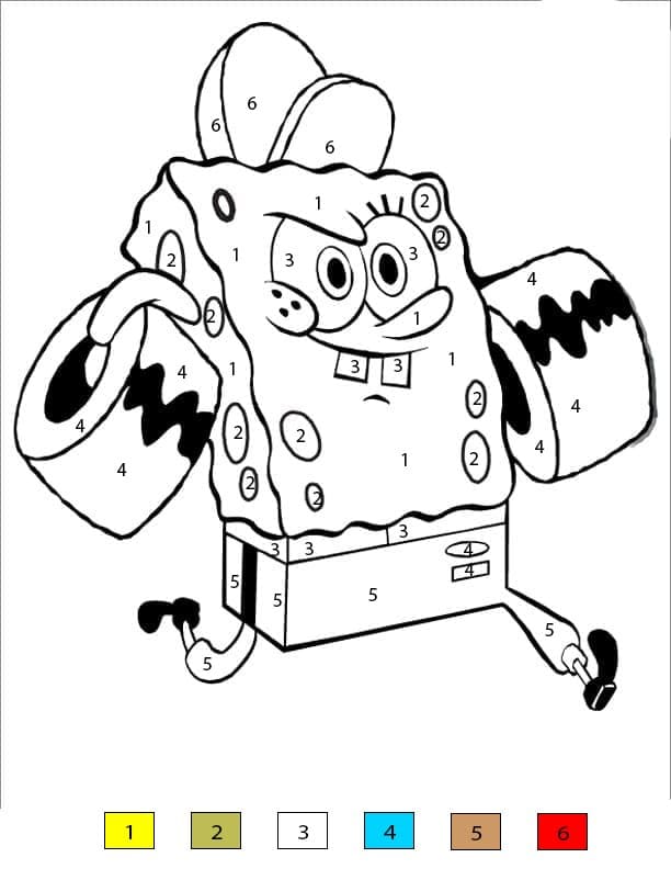 Spongebob Free Printable Color By Number