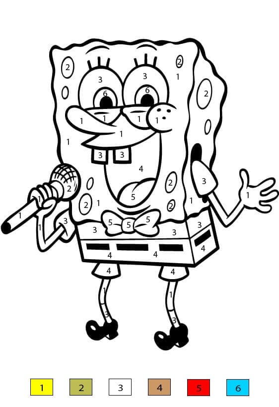 Spongebob Singing Color By Number