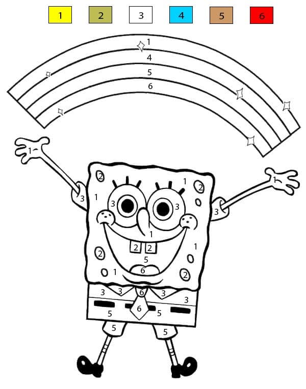 Spongebob with Rainbow Color By Number