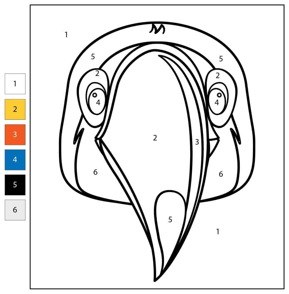 Toucan Face Color By Number