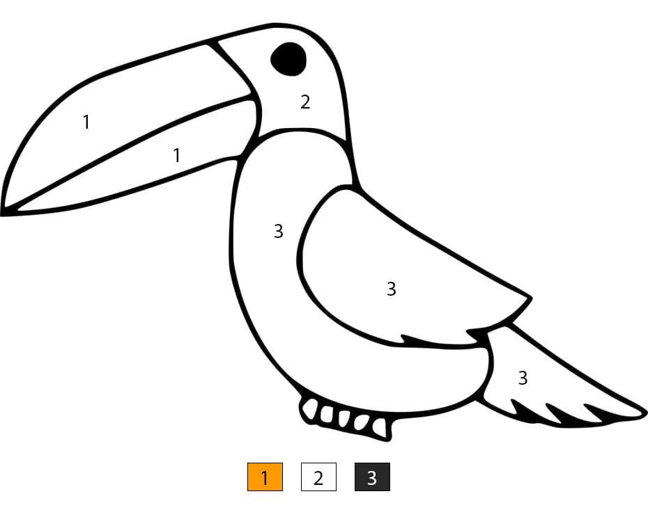 Very Simple Toucan Color By Number