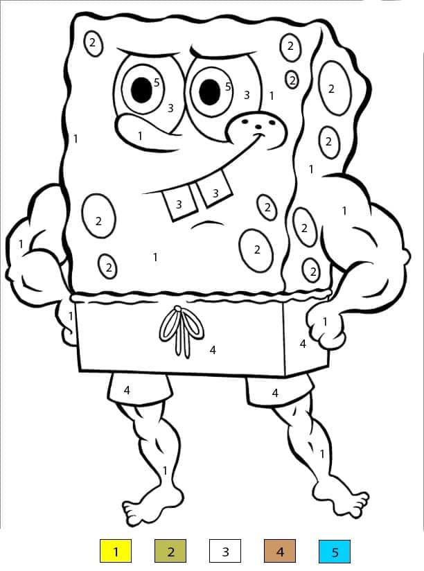 Cool Spongebob Free Color By Number