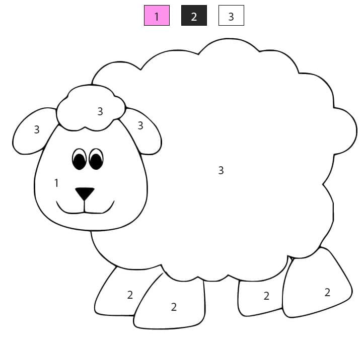 Easy Sheep Free Color By Number