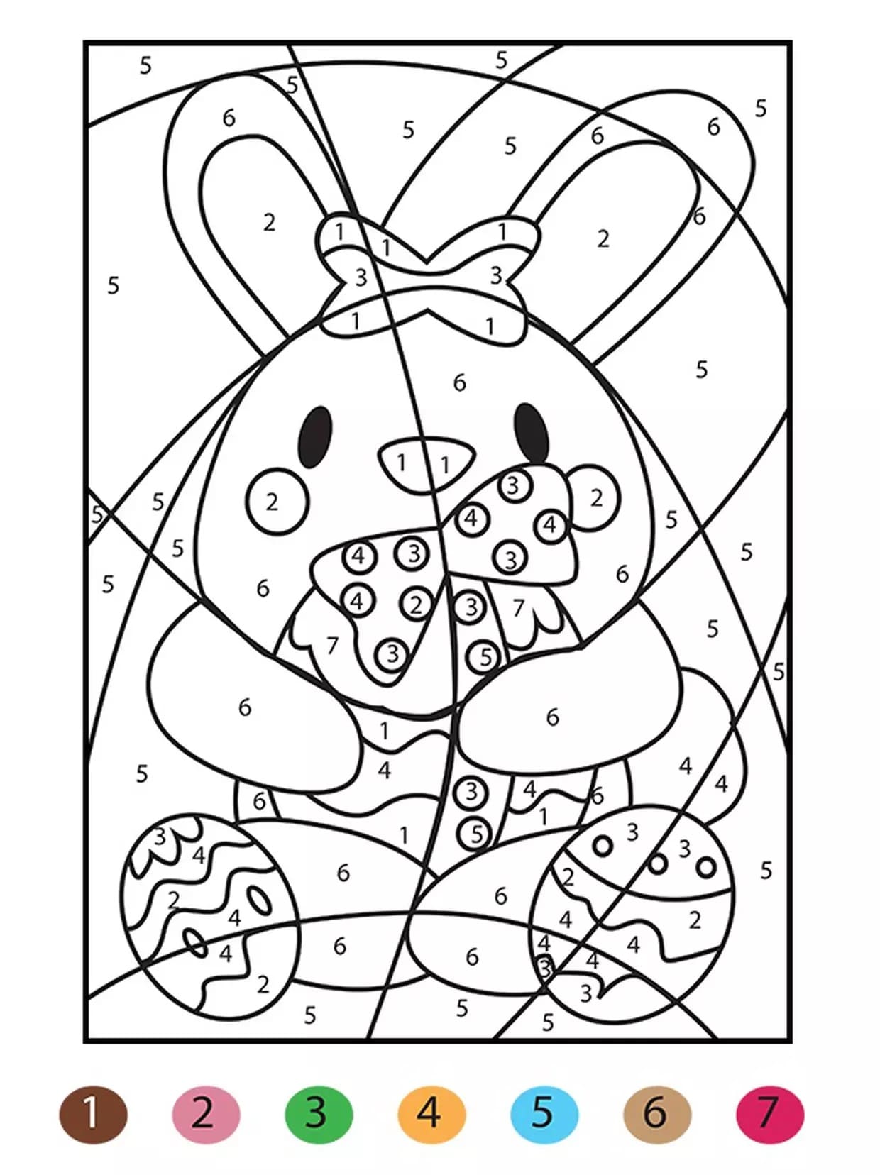 Adorable Rabbit Color By Number