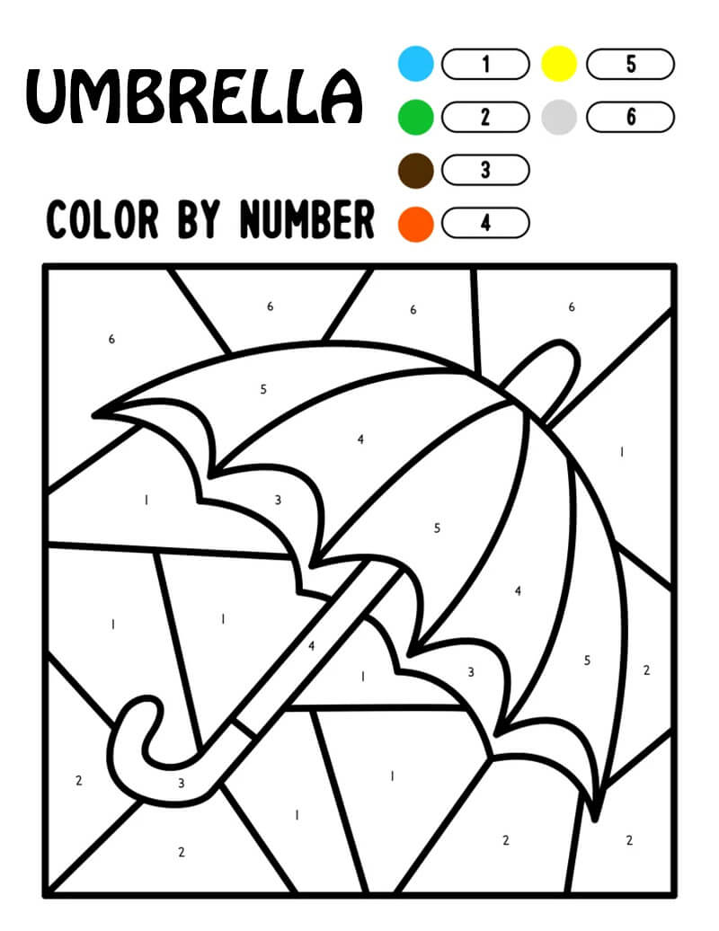 An Umbrella Coloring by Numbers