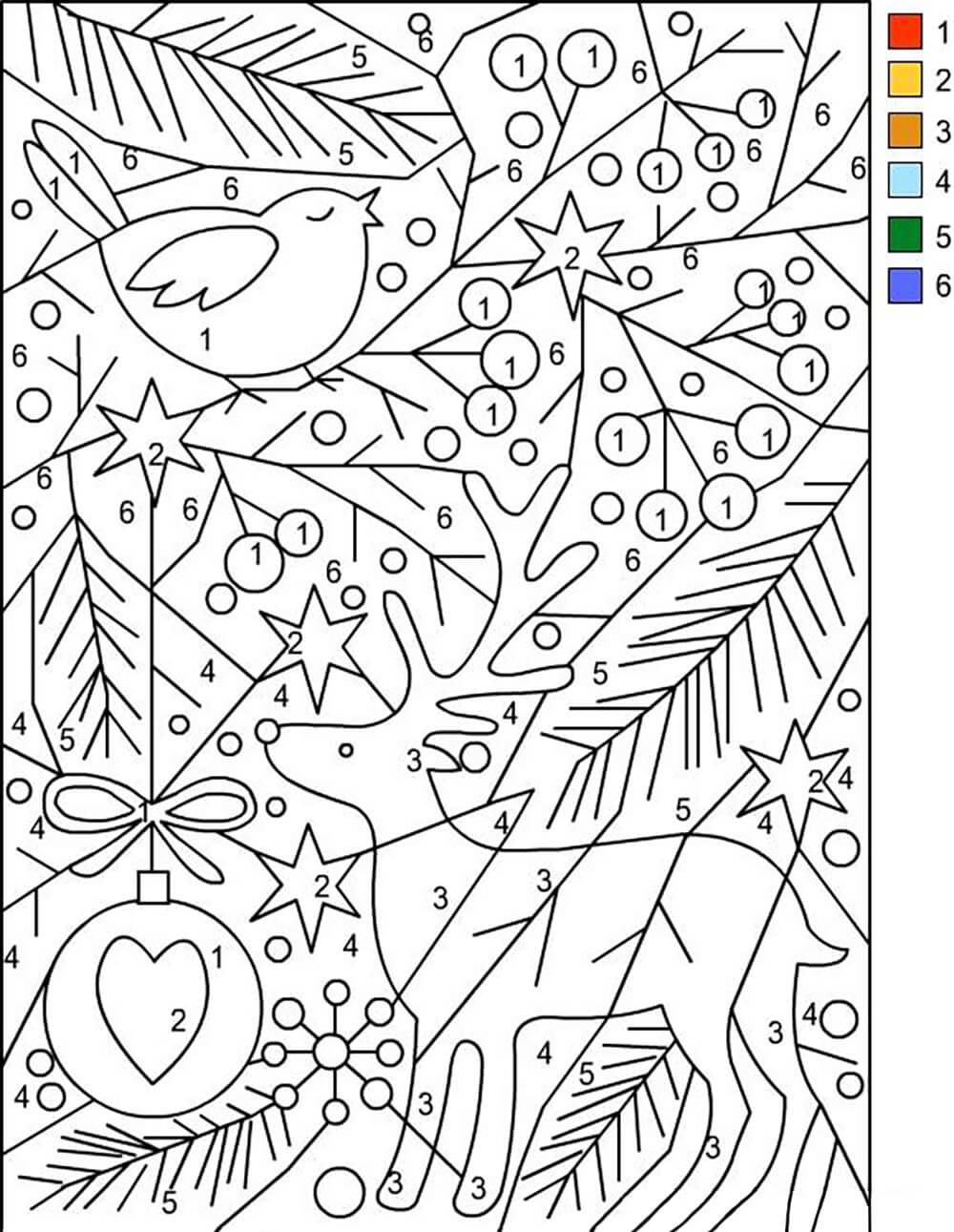 Christmas Lanscape Color by Number