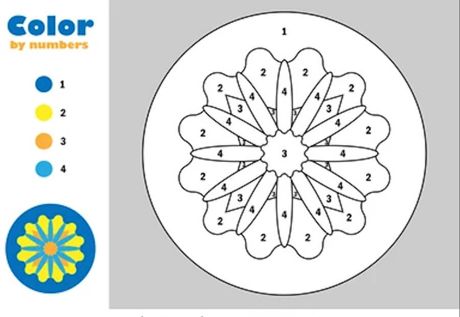 Easy Mandala Color by Number