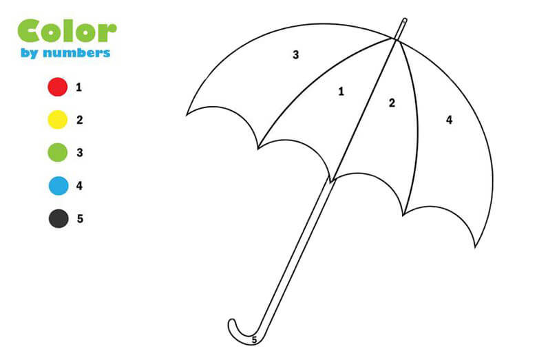 Easy Umbrella Color by Number