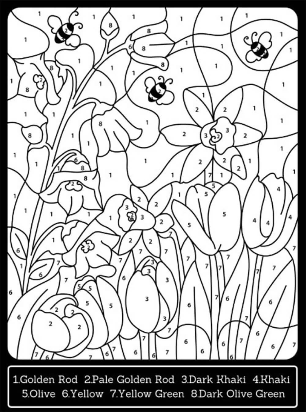 Flower Garden Color by Number