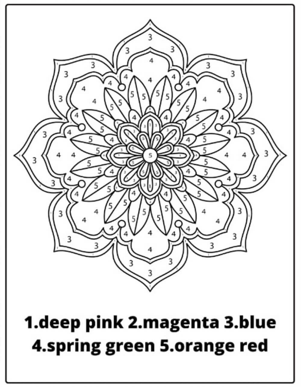 Free Mandala Color by Number