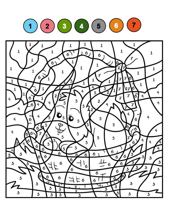 Free Rabbit Color By Number