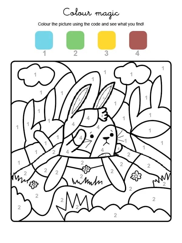 Fun Rabbit Color By Number