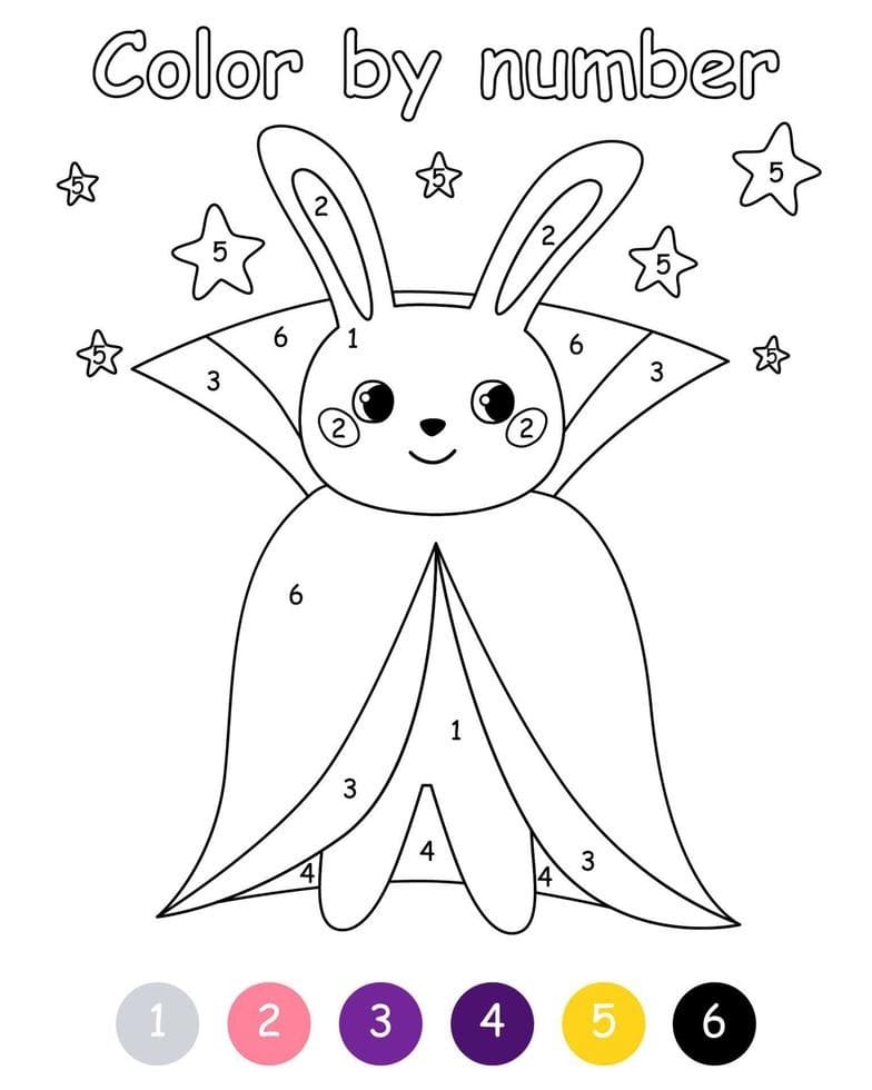 Halloween Rabbit Color By Number